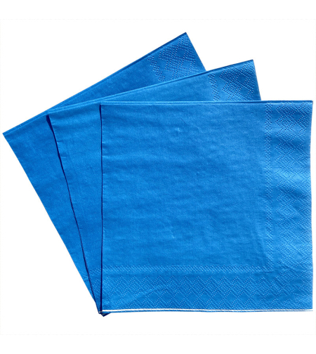 מפיות נייר חלקות צבע כחול - 20 יחידות