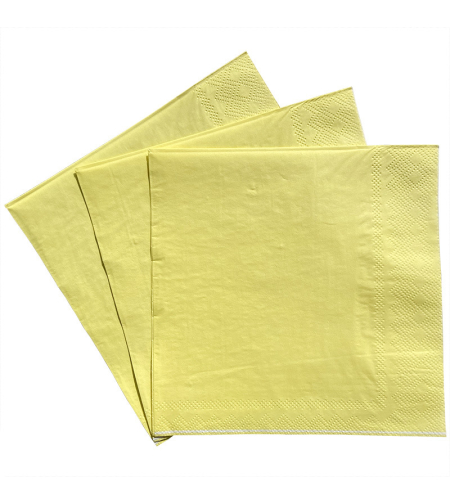 מפיות נייר חלקות צבע צהוב - 20 יחידות