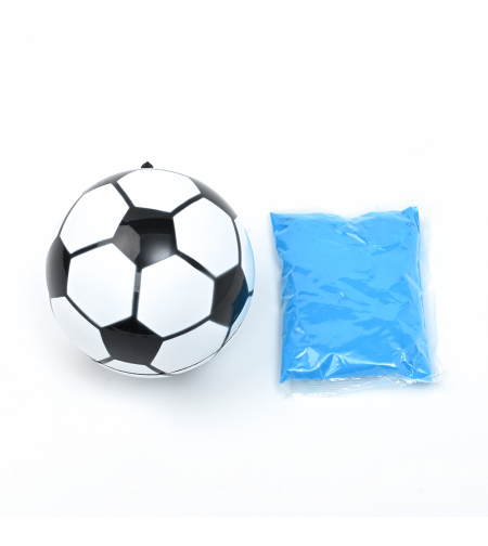 אביזר כדורגל לחשיפת מין הילוד (אבקה כחולה)
