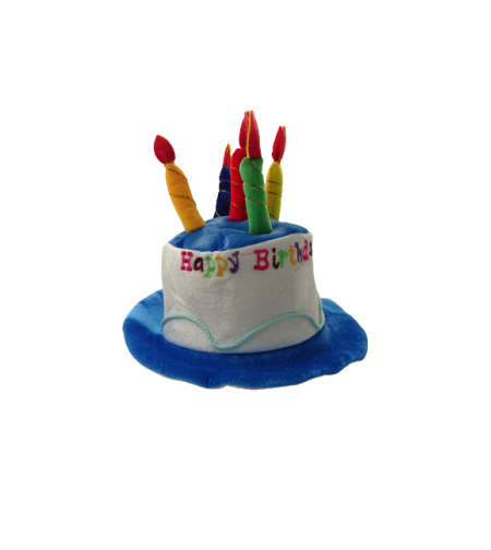 כובע בד עוגת יום הולדת תכלת