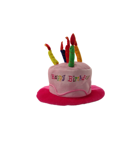 כובע בד עוגת יום הולדת ורוד