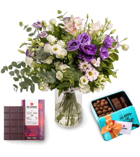 A box of flowers and chocolates
