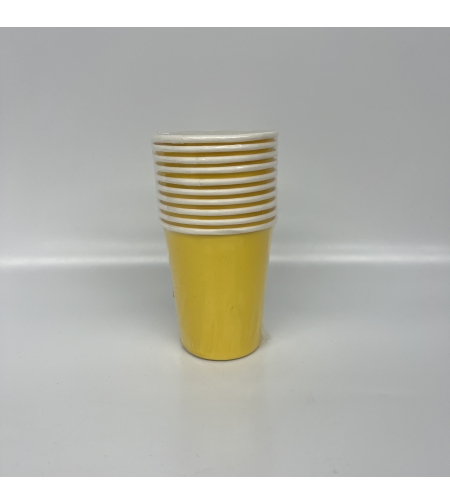 כוס נייר 9 אוז (10יח') צהוב