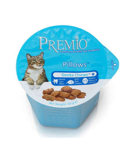 פרמיו - כריות דנטל | לחתול | 60 גרם | PREMIO | DENTA CHEWS