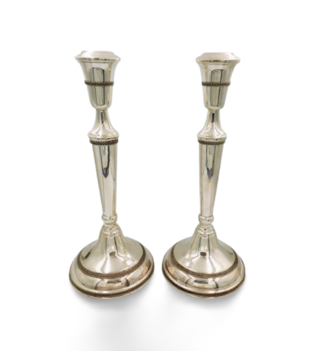 Pure silver traditional XL candlesticks