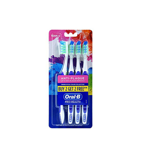 אורל בי - מארז - מברשות שיניים | אנטי פלאק | 4 יחידות | ORAL B | PRO HEALTH