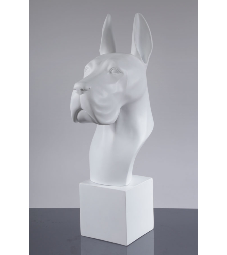 פסל כלב דוברמן MULDER לבן