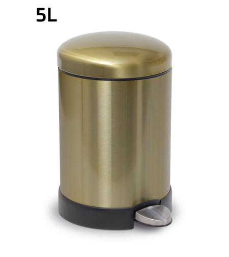 פח אשפה עגול זהב טריקה שקטה-5L
