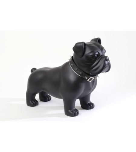 פסל כלב בולדוג שחור