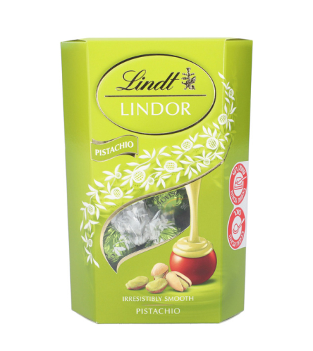 Lindor - a selection of Swiss chocolate balls filled with pistachio