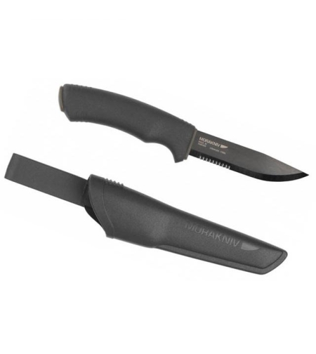 סכין בושקראפט מושחרת משוננת מורה-קניב - MORAKNIV BUSHCRAFT SRT