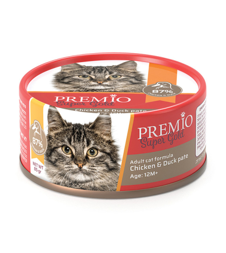 פרמיו - עוף וברווז | לחתול בוגר | 85 גרם | PREMIO