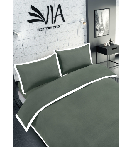 סט מצעים למיטה זוגית רחבה בובו צבע ירוק 180/200