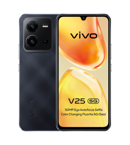 סמארטפון בצבע שחור יהלום Vivo V25
