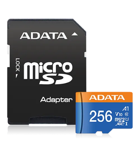 כרטיס זכרון בנפח 256GB כולל מתאם ADATA Premier Micro SDXC UHS-I AUSDX256GUICL10A1-RA1 SD