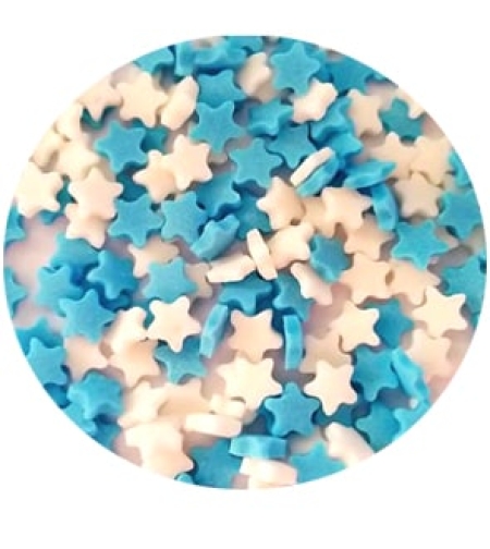 סוכריות קישוט כוכב לבן כחול 65 גרם