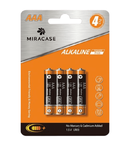 סט 4 סוללות Miracase Alkaline AAA