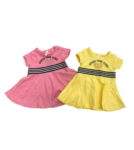 שמלה מעוצבת 6-24M תינוקות בנות (צהוב/ורוד/פוקסיה/סגול)