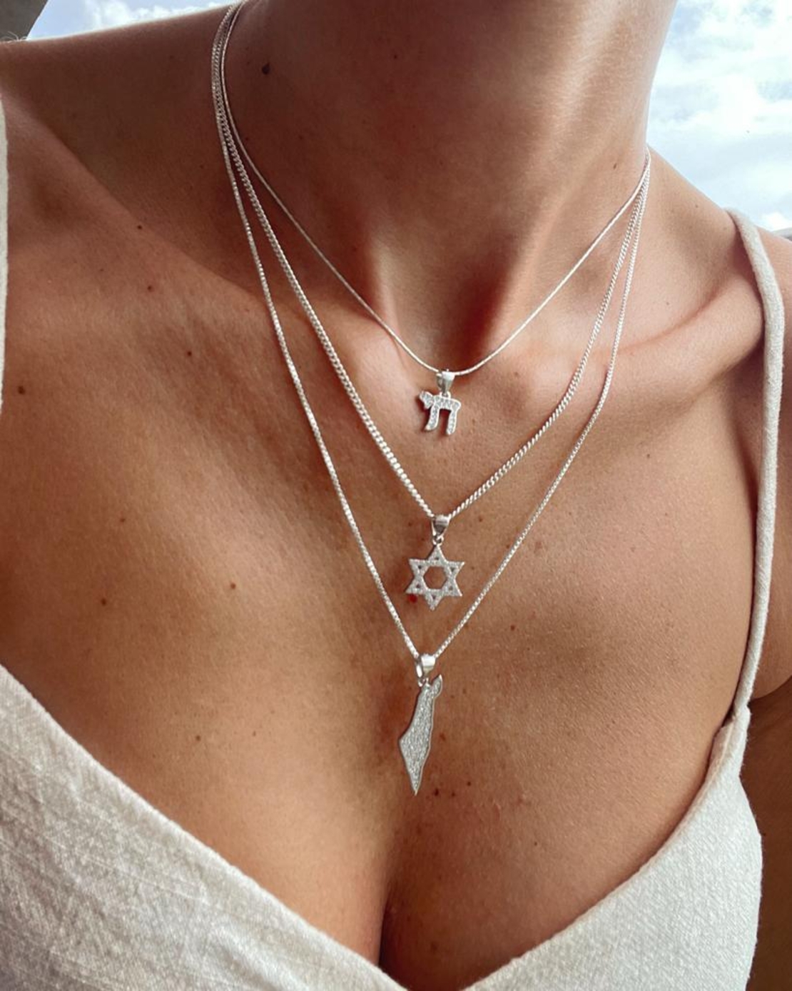 שרשרת ארץ ישראל  -  כסף 925