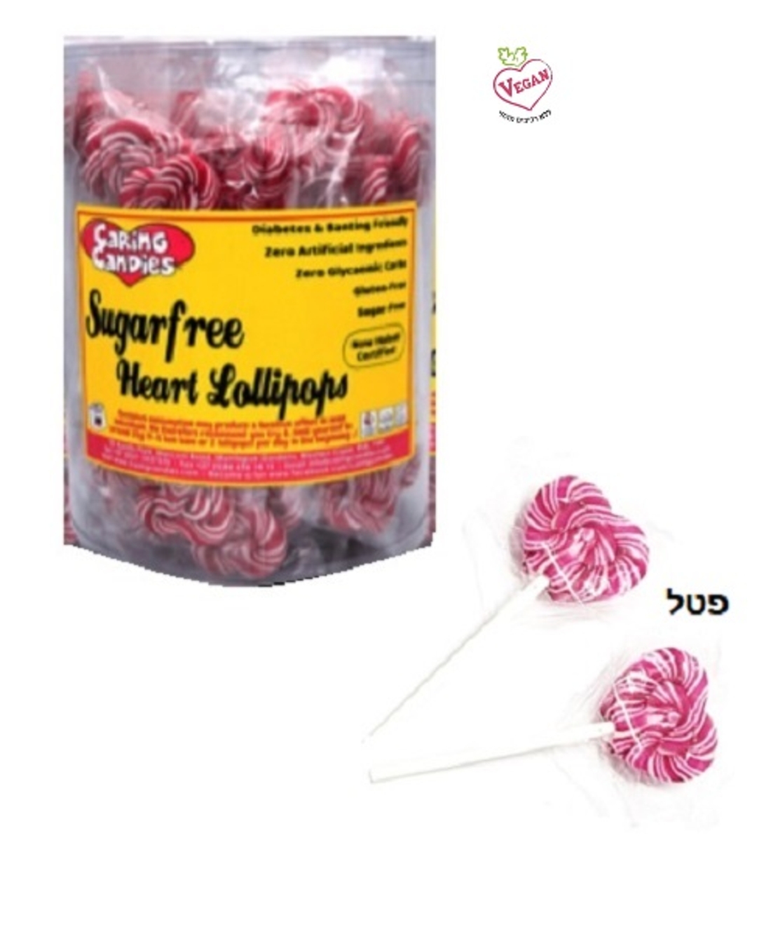 Caring Candies - Sugar Free Heart Shaped 10 gr Lollies