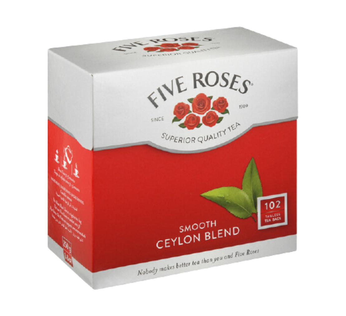 Five Roses Ceylon Tagless Teabags 102`s