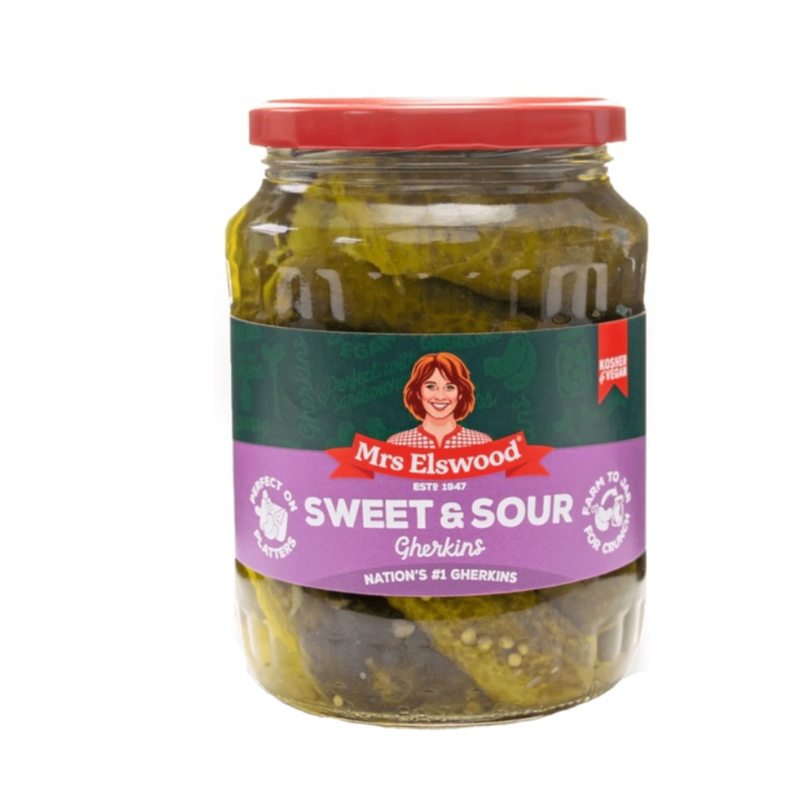 Mrs Elswood Sweet & Sour Gherkins 670 gr
