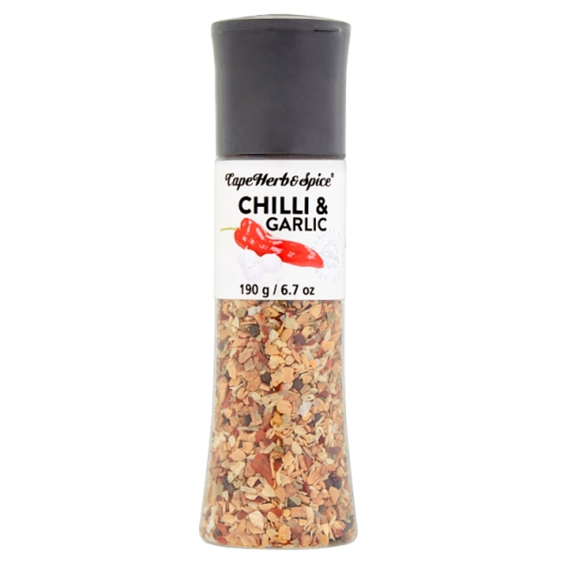 Cape Herb & Spice Chilli & Garlic Seasoning with Grinder 190 gr