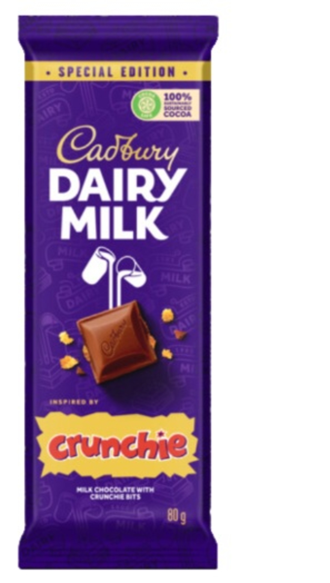 Cadbury (South Africa) Dairy Milk with Crunchie bits 80 gr