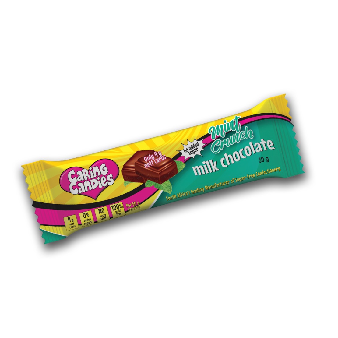 Sugar Free 30% Milk Chocolate with Mint Crunch 50g