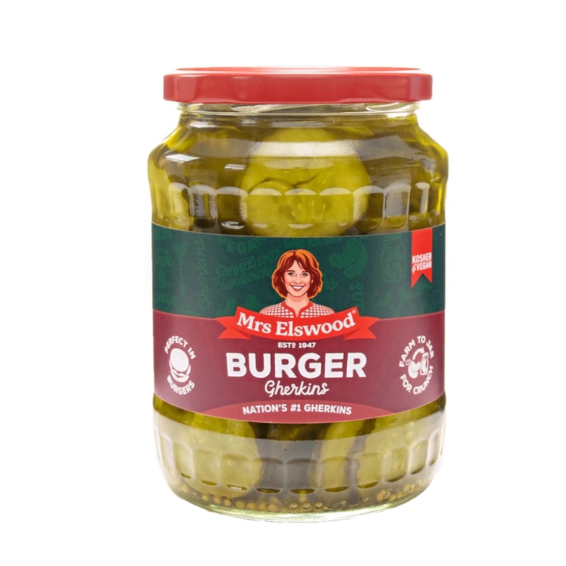 Mrs Elswood Burger Gherkins 670 gr