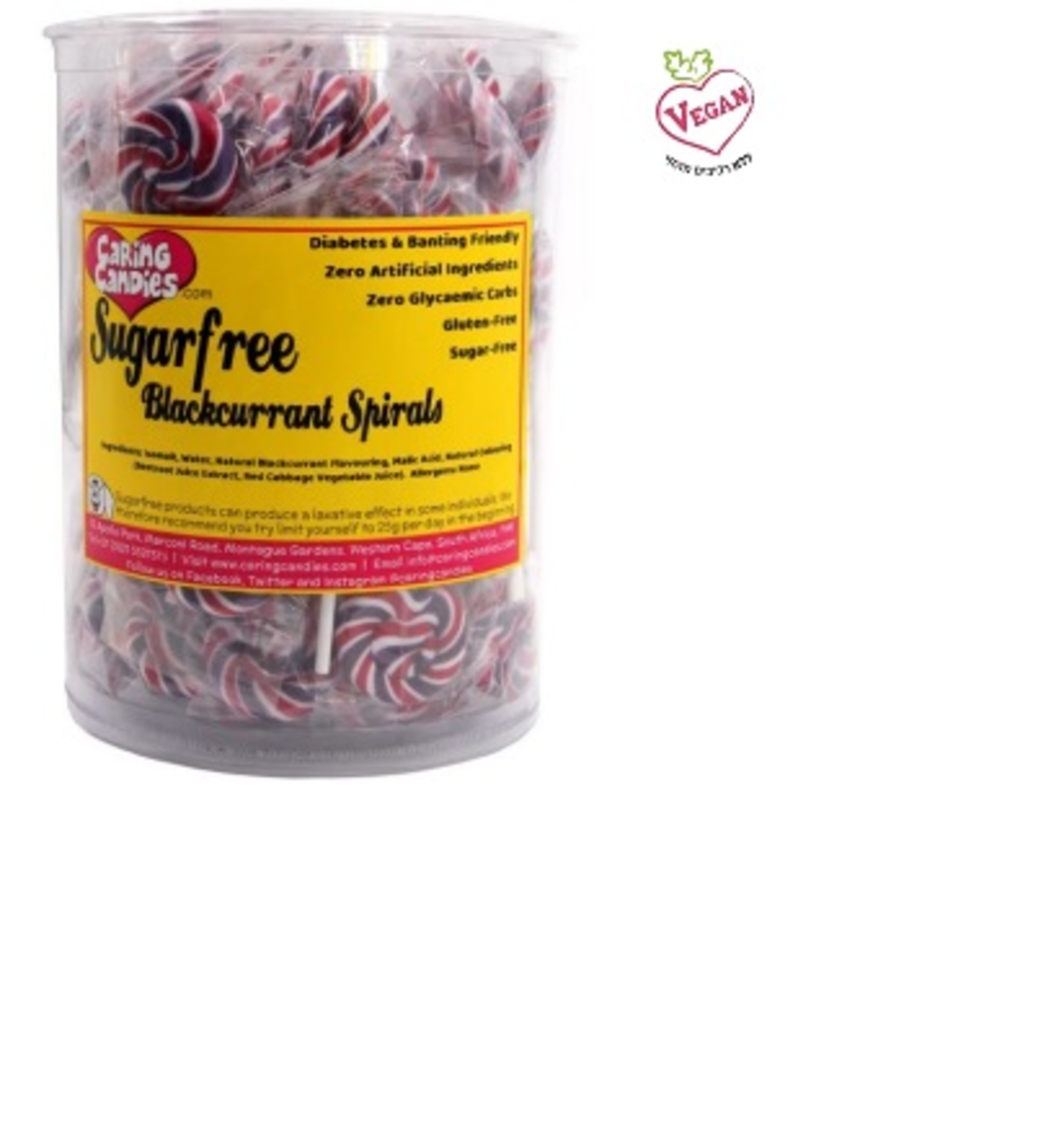 Caring Candies - Sugar Free Round Blackcurrant 10 gr Lollies