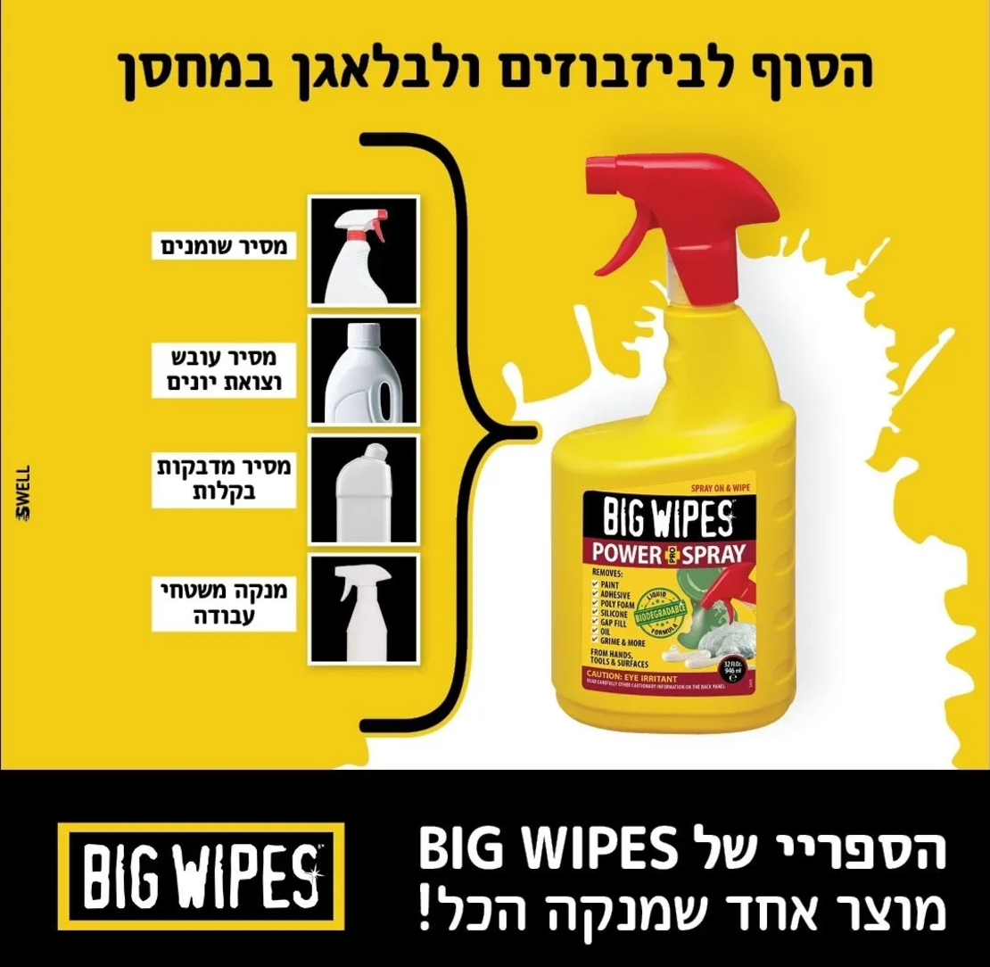 ספריי עוצמתי BIG WIPES – Power PRO