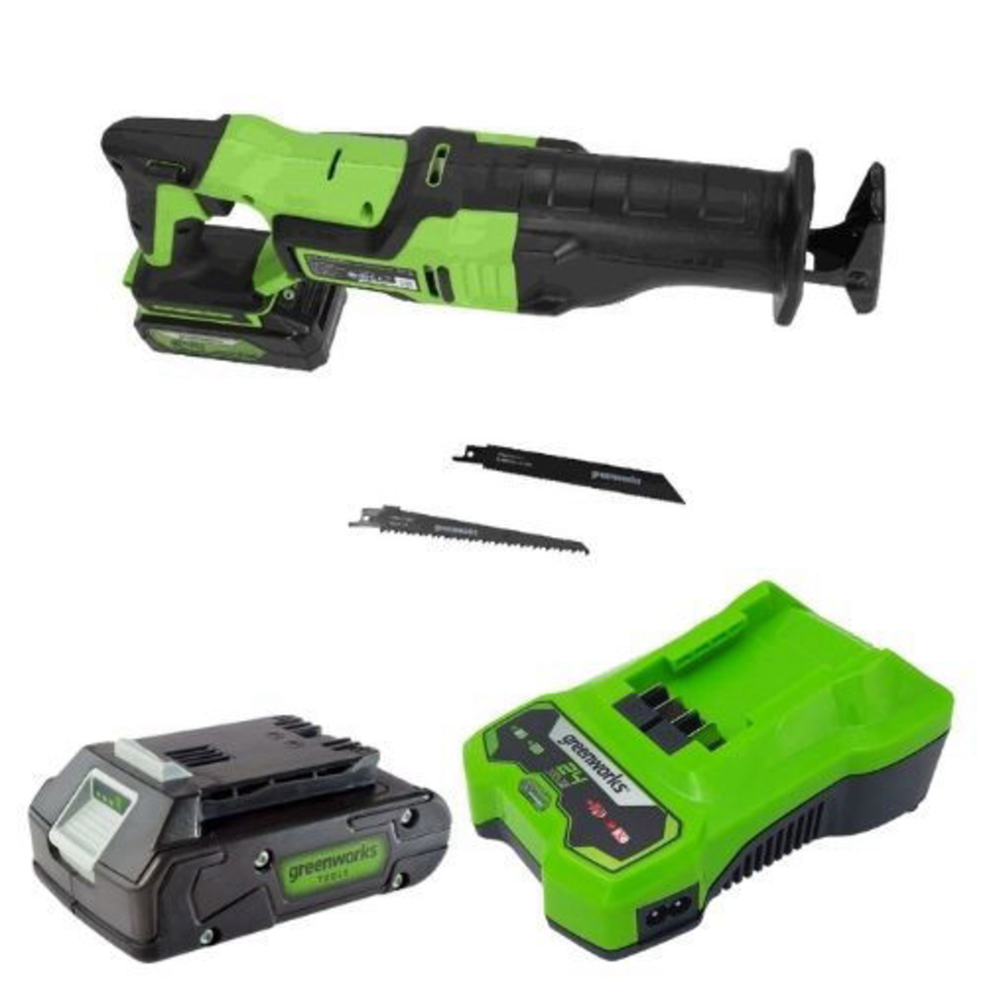 מארז מסור חרב נטען greenworks 24V