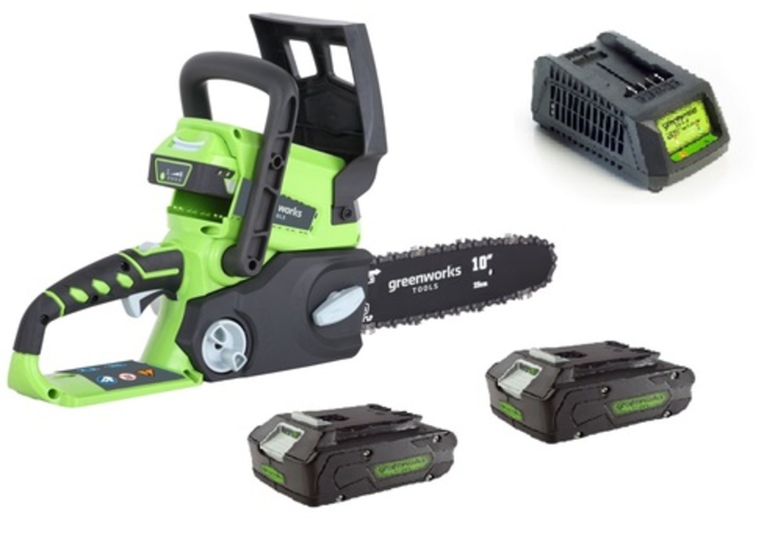 מארז מסור שרשרת נטען greenworks 24V