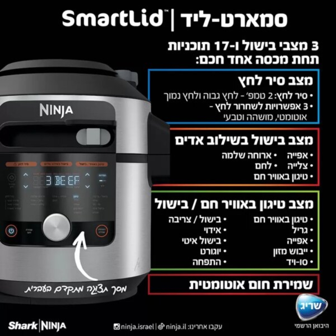 נינג’ה סמארט-ליד 17 ב- 1 SMART LID