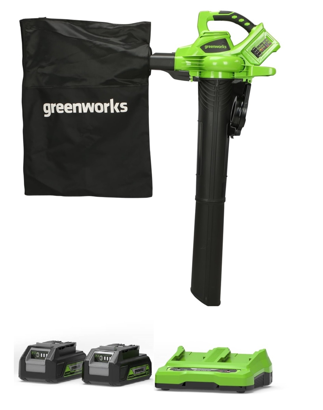 מארז מפוח / שואב עלים greenworks 48v