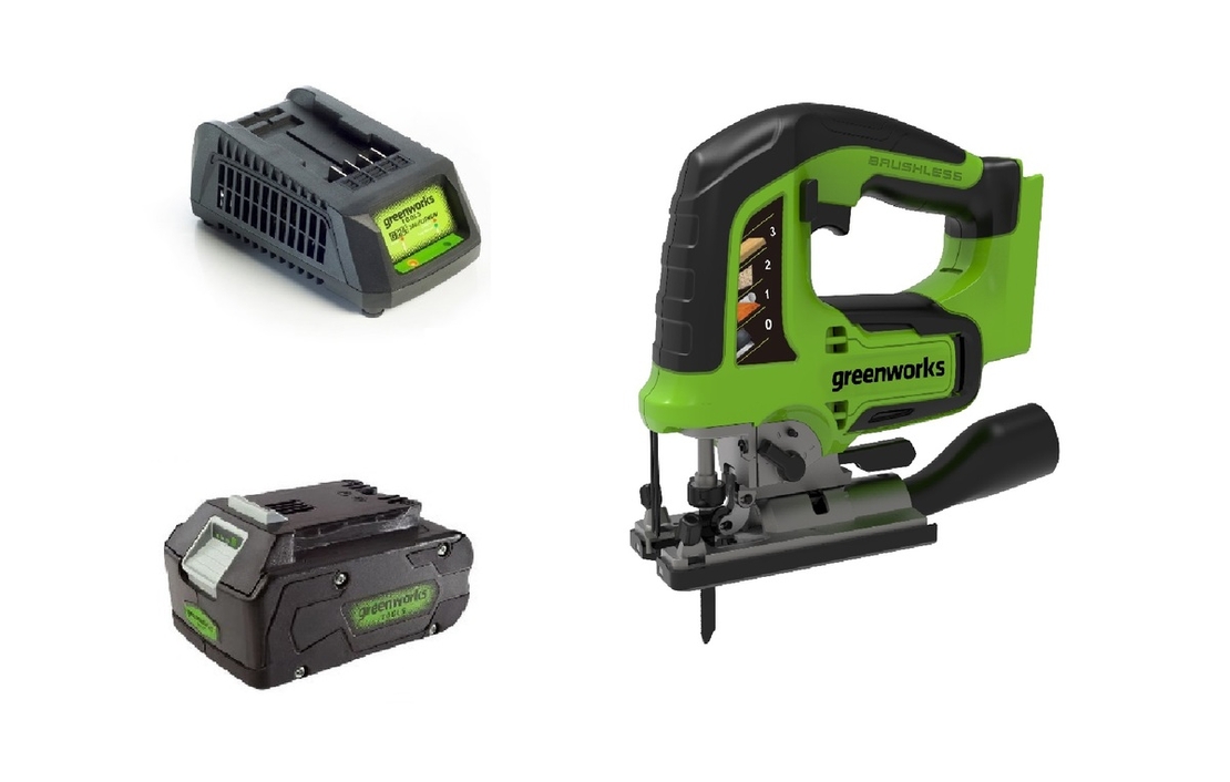 מארז מסור אנכי ג’יקסון נטען greenworks 24V Brushless