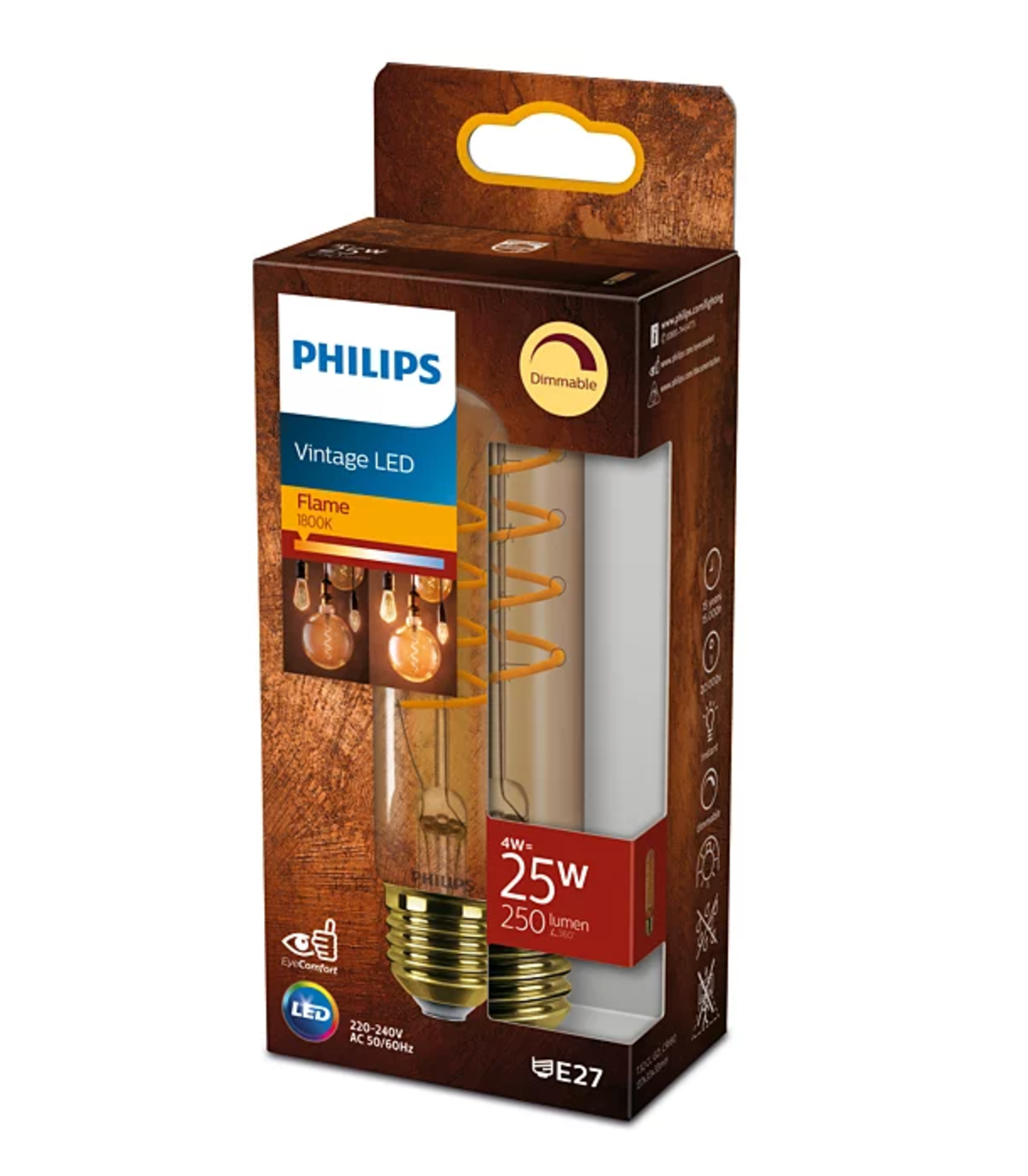 נורת לד טובולרית 4W וינטג' לעמעום PHILIPS