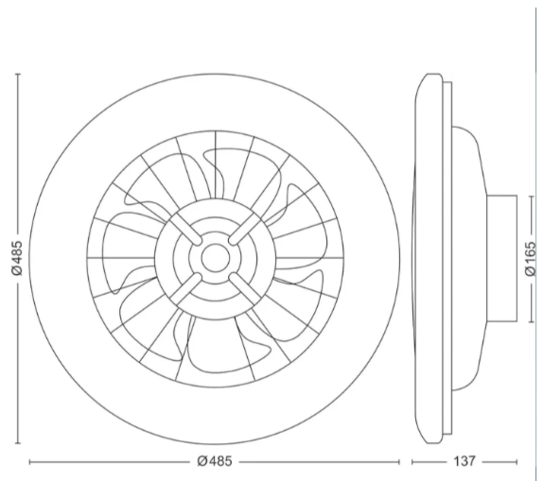 מאוורר תקרה 20W+42W Philips Amigo