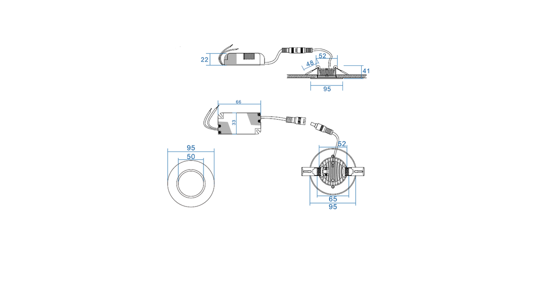 שקוע תקרה שחור DOWNLIGHT 7W