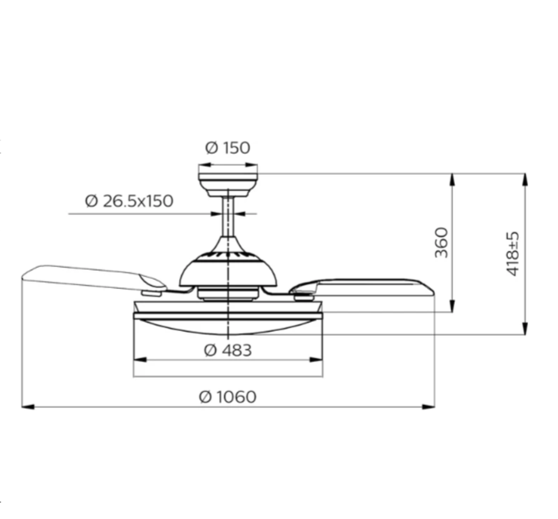 מאוורר תקרה זהב להבים נשלפים Bliss Philips