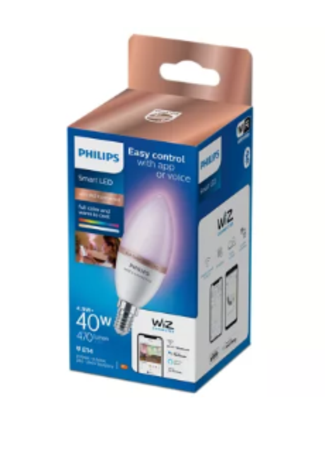 נורת נר צבעונית חכמה Philips Smart LED 4.9W