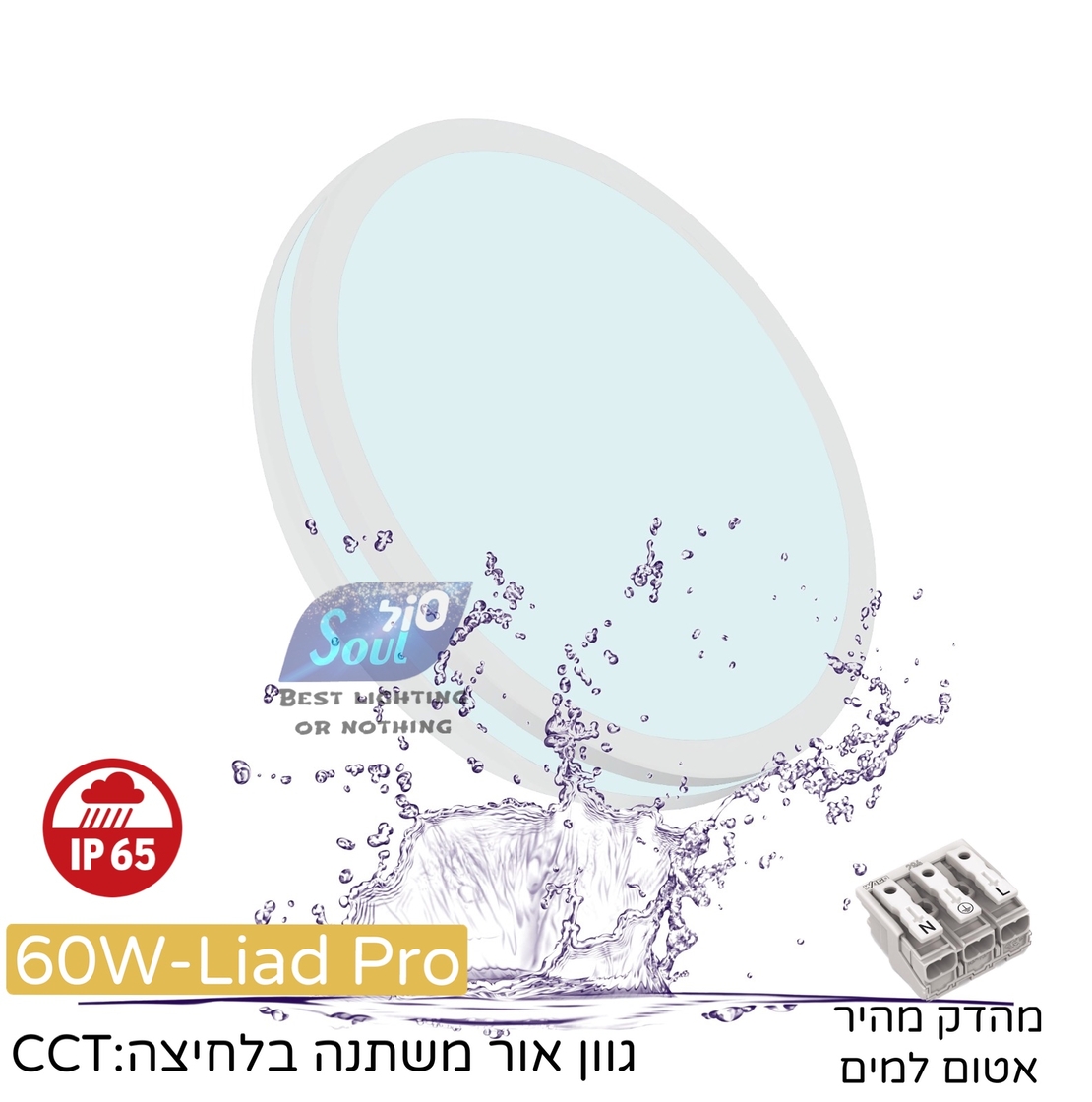צמוד תקרה 60W ליעד פרו