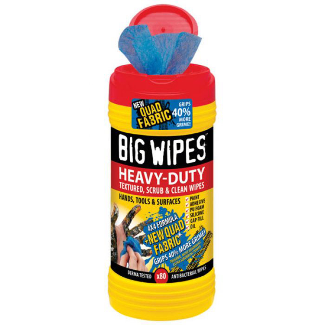 מגבונים להורדת דבקים חומרי איטום ושמנים Big Wipes