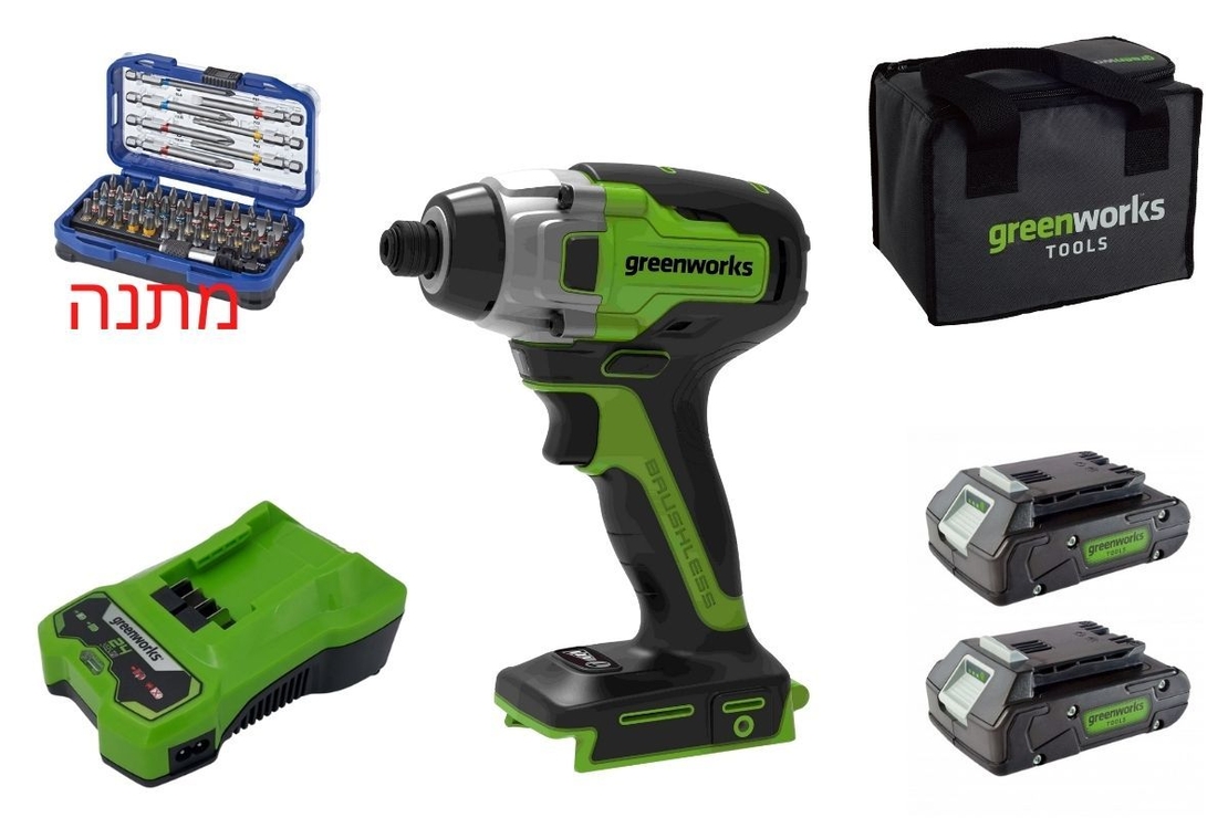 מארז אימפקט greenworks Brushless 24V