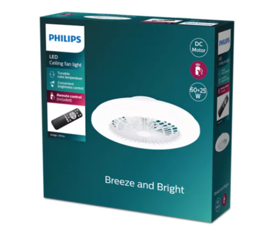 מאוורר תקרה 25W+60W Philips Amigo