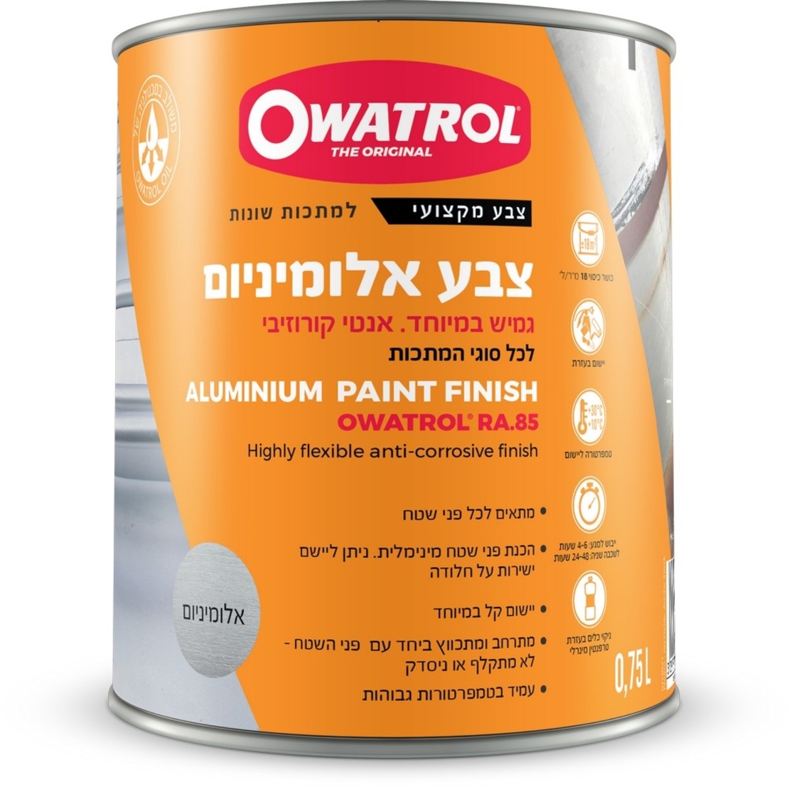 צבע גוון אלומיניום לכל סוגי המשטחים Owatrol