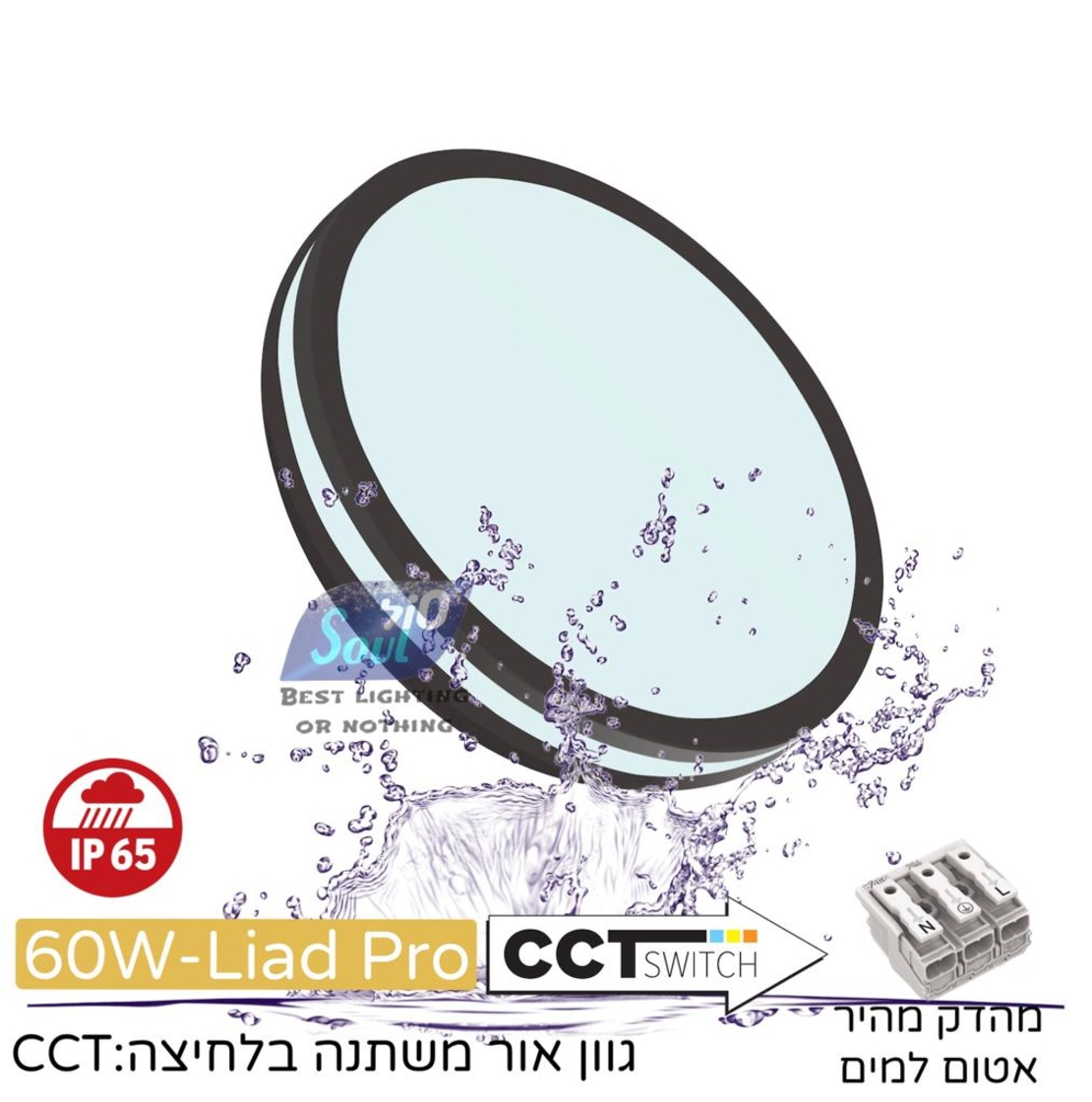 צמוד תקרה 60W ליעד פרו