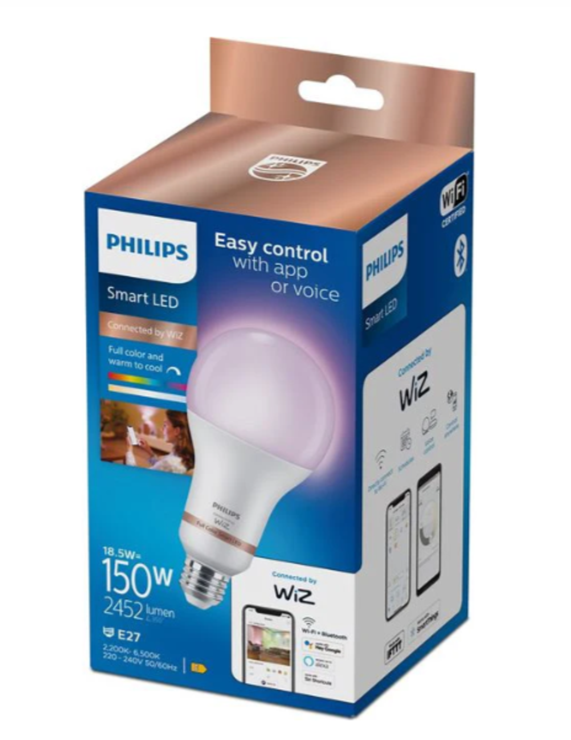 נורה חכמה צבעונית Philips Smart LED A80 18.5W