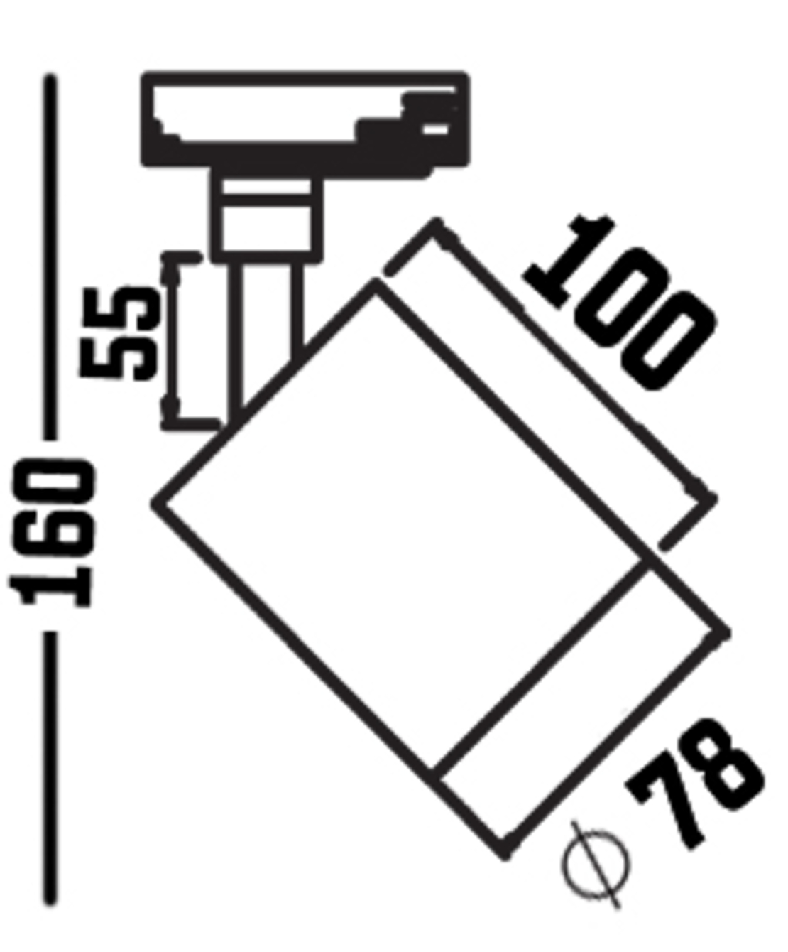 ספוט LED קצר מתכוונן לפס צבירה 12W 